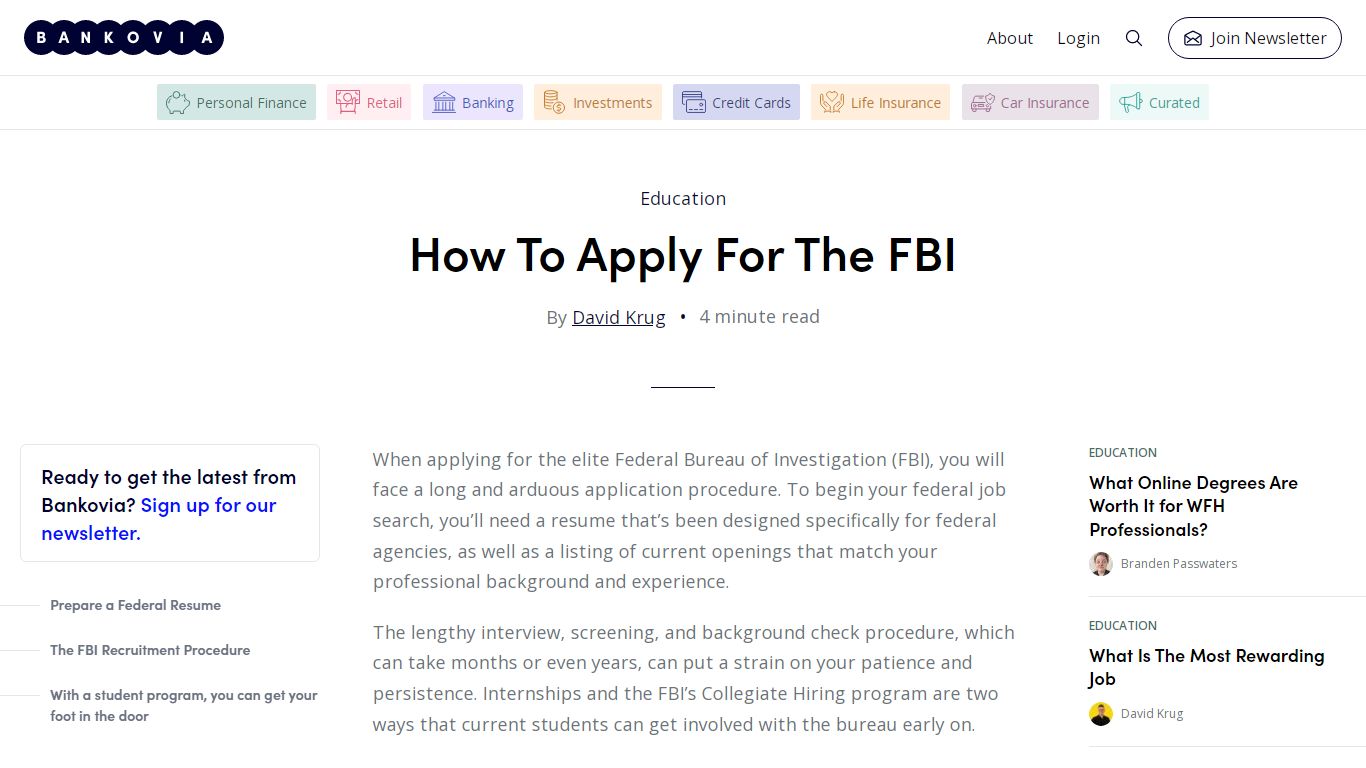 How To Apply For The FBI - Bankovia